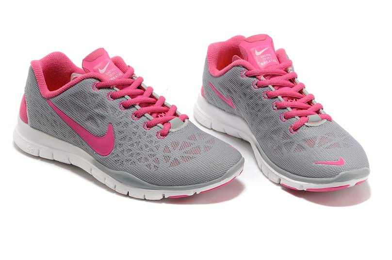 Nike Free 5.0 femmes formateurs chaussures de course nouvelle rose gris (2)